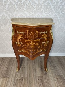 Komoda s mramorom a intarziou, cena za ks