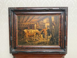 Maľovaný výjav podľa Rosy Bonheur s vidieckou scénou